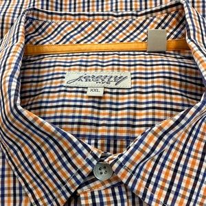 jeremy ARGYLE nyc | Men's Dress Shirt | Orange and Blue | XXL